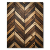 Rustic Herringbone Wood Plank Area Rug