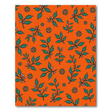 Vibrant Orange Holly Berry Pattern Rug