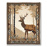 Majestic Deer in Autumn Forest Rug