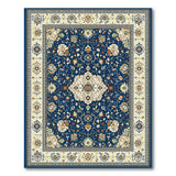 Navy Blue and Teal Navy Persian Medallion Area Rug