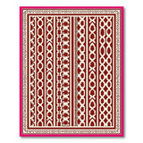Red Geometric Tribal Area Rug with Pink Border