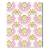 Blush Pink Gold Sunburst Geometric Rug