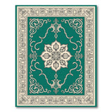 Traditional Persian Green Ornate Green Persian Medallion Area Rug