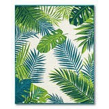 Tropical Green Palm Monstera Leaf Area Rug