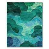 Emerald Wave Abstract Green Area Rug