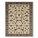 Cream Insect Collection Persian Area Rug