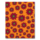 Vibrant Orange Passionflower Pattern Area Rug