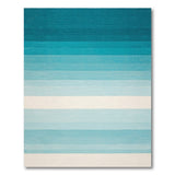 Teal Ombre Gradient Stripe Area Rug