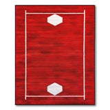 Red Red Baseball Diamond Area Rug