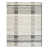 Black White Geometric Grid Woven Rug