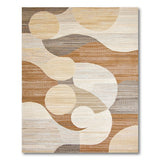 Abstract Neutral Curve Area Rug in Beige Grey