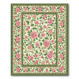 Pink Pink Rose Vine Floral Vintage Area Rug