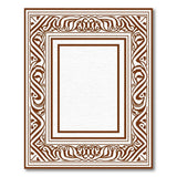 Ornate Brown Arabesque Border Area Rug