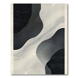 Black and White Black White Abstract Wave Area Rug