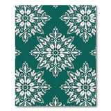 Green Emerald Green Snowflake Mandala Area Rug