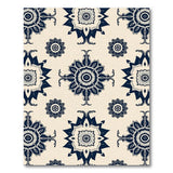 Navy Floral Mandala Persian Area Rug