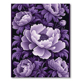 Purple Floral Vintage Purple Peony Floral Area Rug