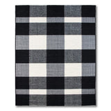Rustic Farmhouse Black and White Black White Checkered Woven Area Rug