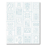 Modern Blue Line Art Geometric Area Rug