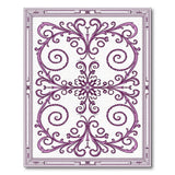 Elegant Purple Floral Scroll Area Rug