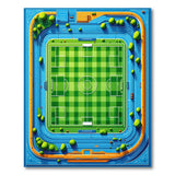 Vibrant Stadium Track Soccer Field Area Rug