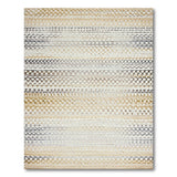 Beige Geometric Striped Area Rug