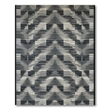 Bold Black White Geometric Zigzag Area Rug