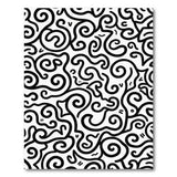 Black White Curly Swirl Abstract Area Rug