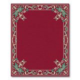 Ornate Red Floral Border Area Rug