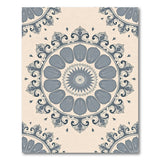Grey Mandala Floral Area Rug on Beige