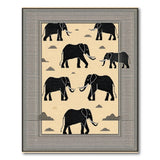 Tribal Elephant Silhouette Area Rug