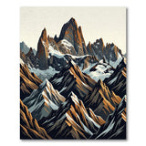 Fitz Roy Peaks Geometric Mountain Area Rug