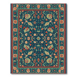 Floral Vintage Blue and Teal Blue Teal Floral Vintage Area Rug