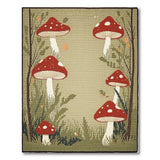 Whimsical Red Mushroom Forest Rug