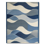 Cascading Blue Waves Area Rug