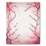 Pink Cherry Blossom Watercolor Washable Area Rug Low Pile Non-Slip
