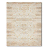 Distressed Beige Tribal Diamond Area Rug