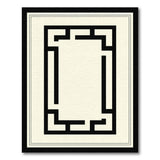 Black and White Black White Geometric Frame Area Rug