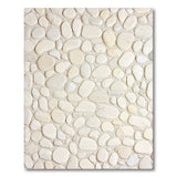 Beige Pebble Mosaic Coastal Area Rug