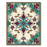 Ornate Teal Purple Traditional Persian Rug