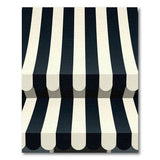 Black White Striped Awning Area Rug