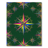 Vivid Rainbow Compass Star Area Rug