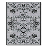 Elegant Black White Floral Lace Area Rug