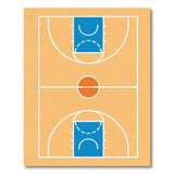Orange Basketball Court Outline Area Rug