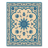 Blue Floral Medallion Persian Area Rug