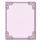 Ornate Purple Swirl Border Area Rug