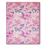 Pink Pink Floral Butterfly Area Rug