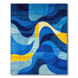 Blue Wave Abstract Area Rug
