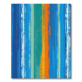 Abstract Blue Teal Striped Area Rug