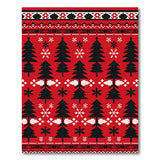 Festive Red Black Fir Tree Snowflake Area Rug